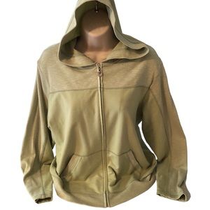 Women's IActive Lime Green Zip Up Hooded Sweatshirt - Size Large